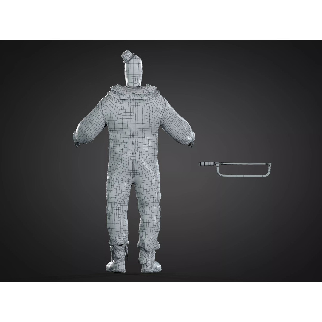 Art the Clown 3D Model – Low Poly Character, Rigged, PBR Textures - View 11