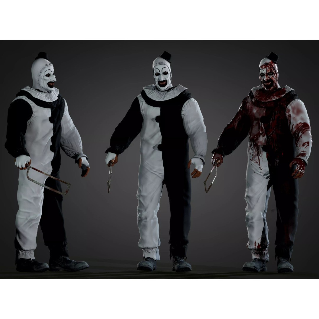 Art the Clown 3D Model – Low Poly Character, Rigged, PBR Textures - View 2