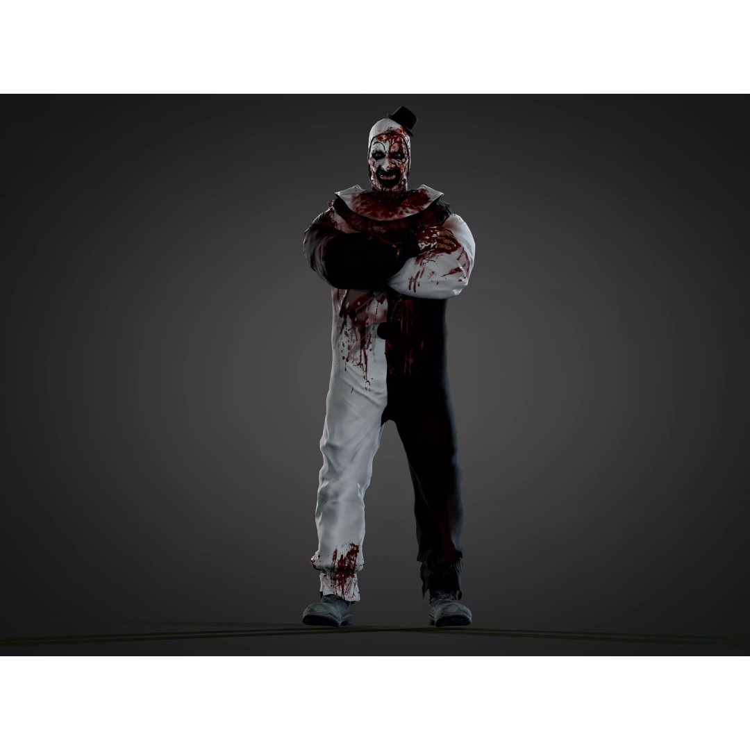 Art the Clown 3D Model – Low Poly Character, Rigged, PBR Textures - View 7