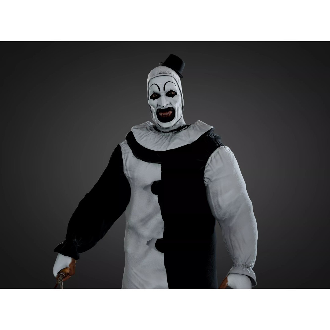 Art the Clown 3D Model – Low Poly Character, Rigged, PBR Textures - View 8