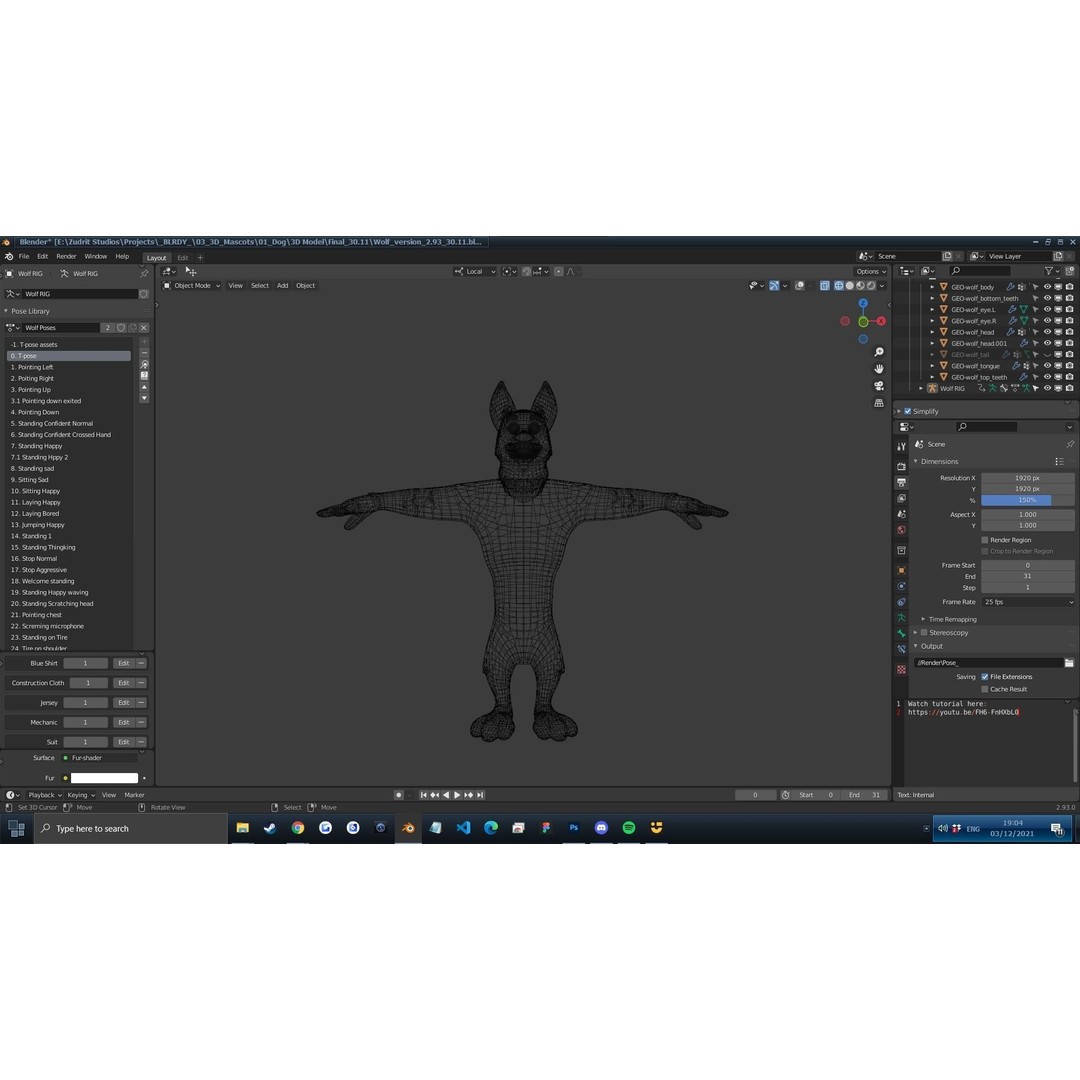Cartoon Dog Mascot 3D Model – Rigged Character for Animation, Blender - View 11