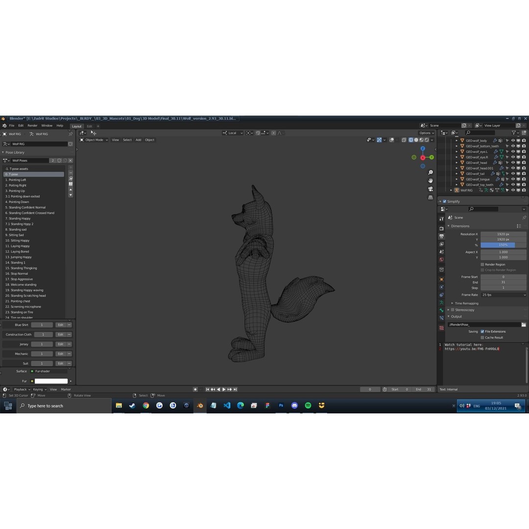 Cartoon Dog Mascot 3D Model – Rigged Character for Animation, Blender - View 12