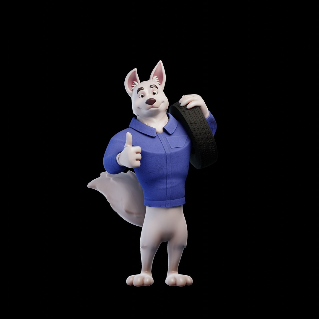 Cartoon Dog Mascot 3D Model – Rigged Character for Animation, Blender - View 21