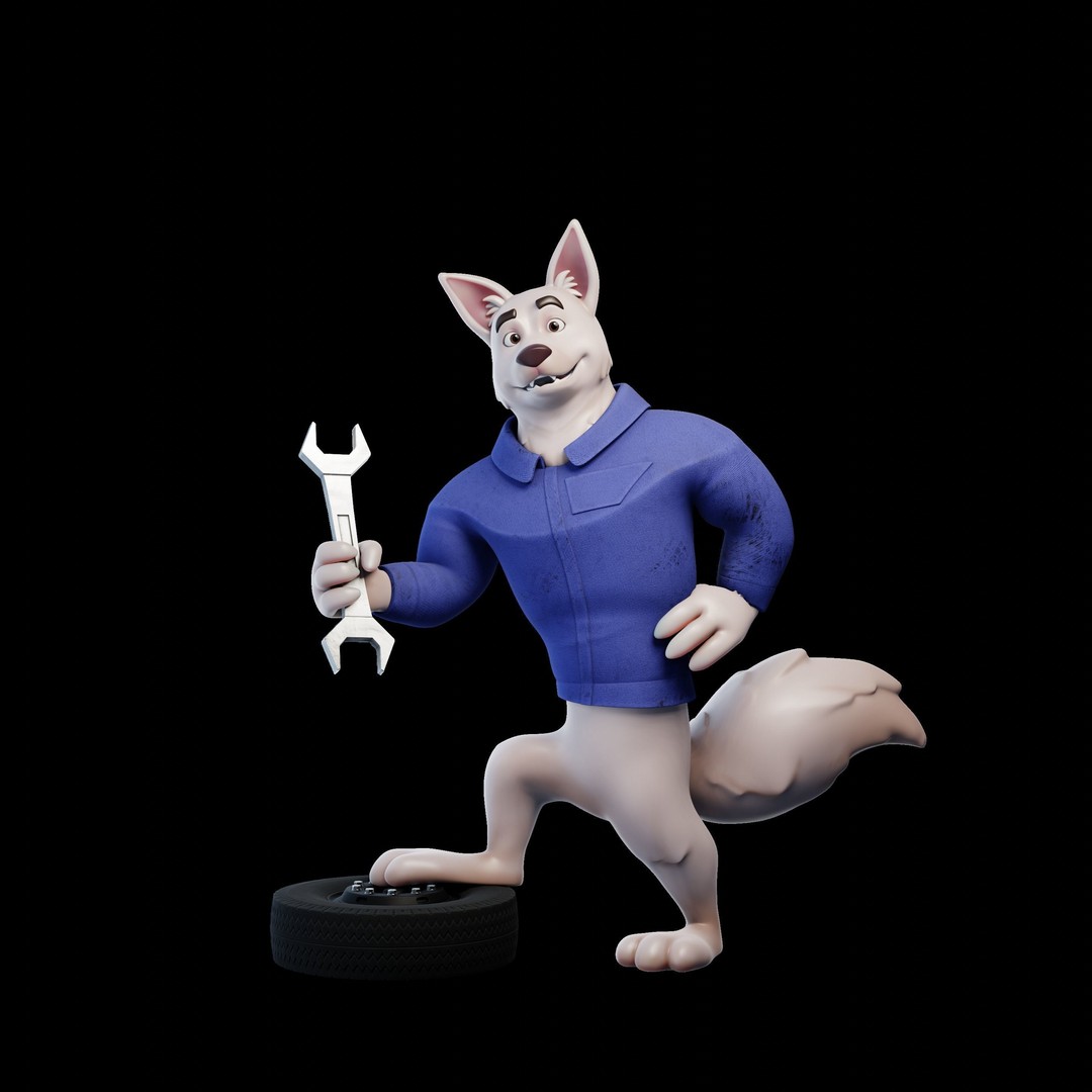 Cartoon Dog Mascot 3D Model – Rigged Character for Animation, Blender - View 22