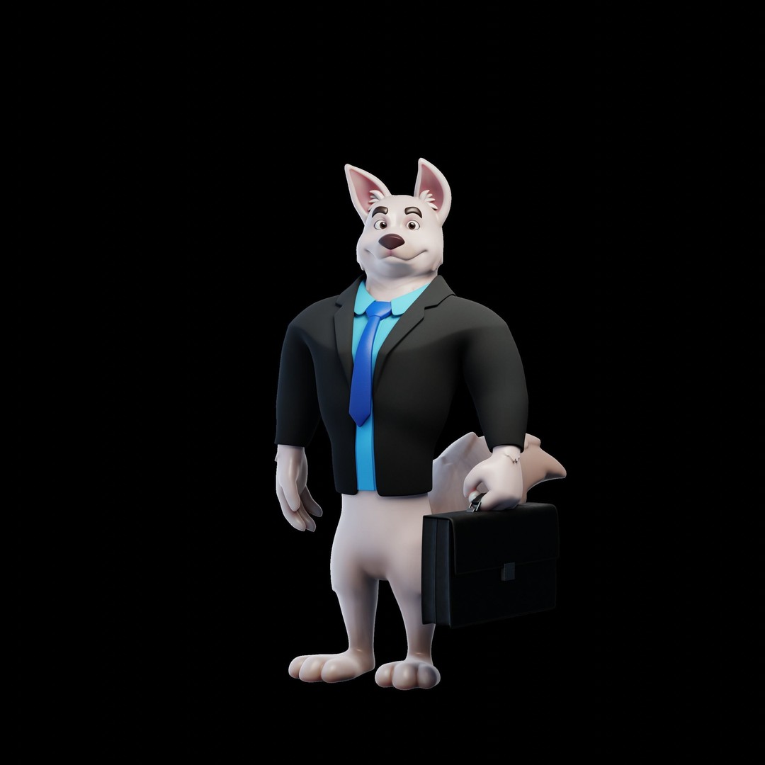 Cartoon Dog Mascot 3D Model – Rigged Character for Animation, Blender - View 23