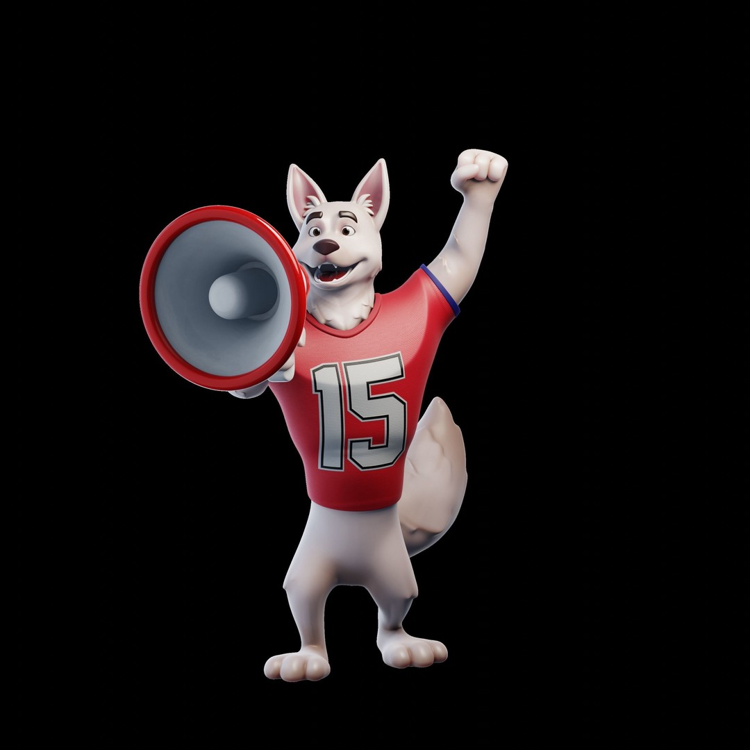 Cartoon Dog Mascot 3D Model – Rigged Character for Animation, Blender - View 25