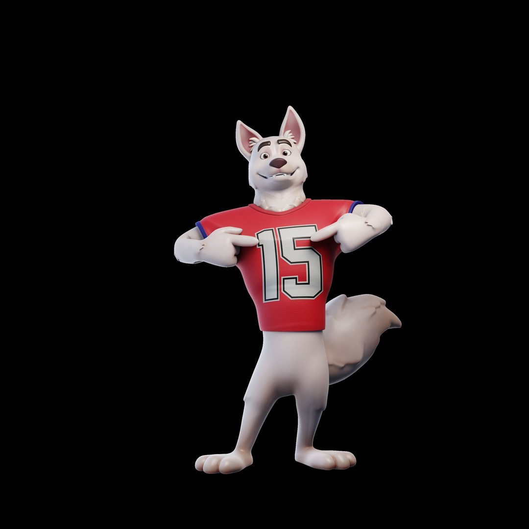 Cartoon Dog Mascot 3D Model – Rigged Character for Animation, Blender - View 26