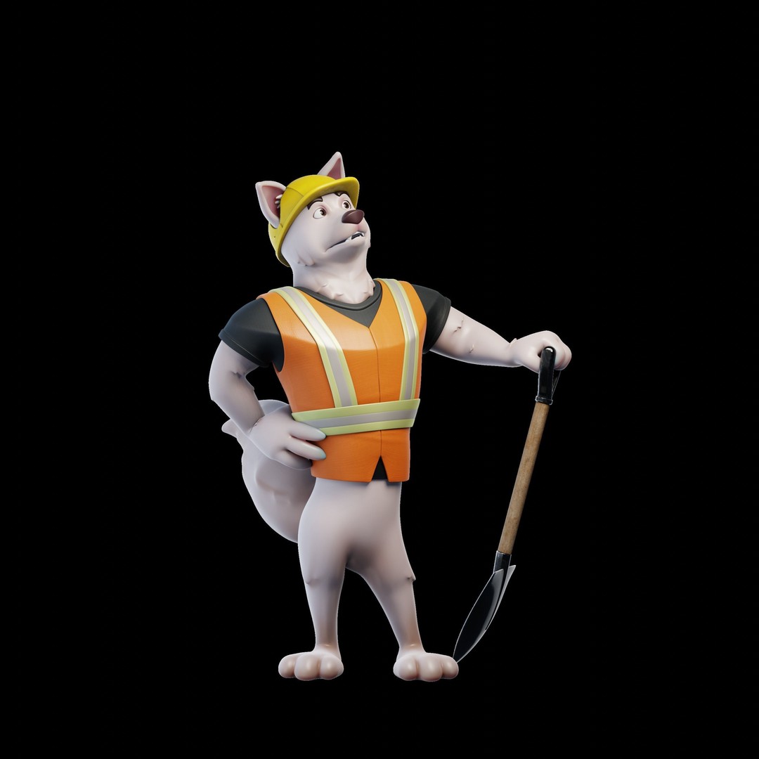 Cartoon Dog Mascot 3D Model – Rigged Character for Animation, Blender - View 27