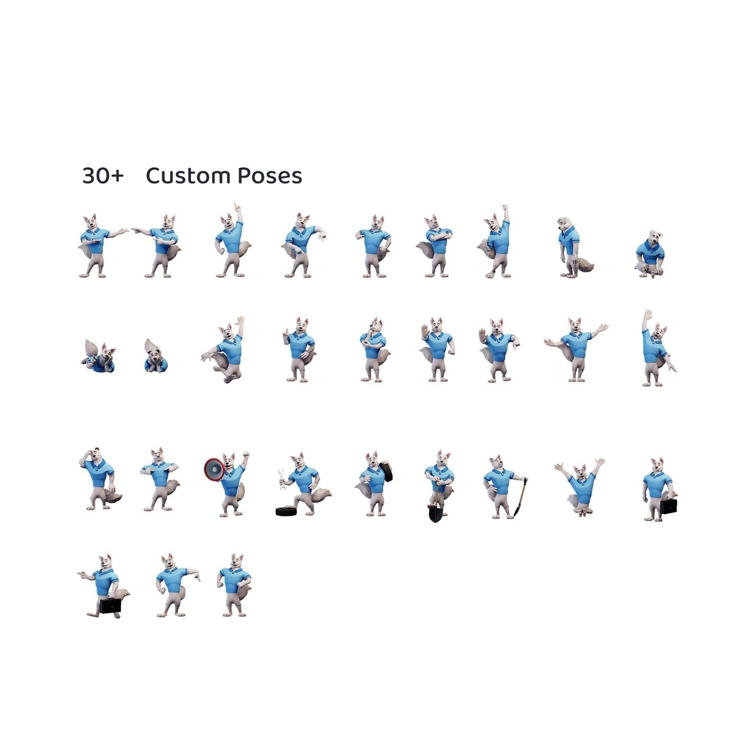 Cartoon Dog Mascot 3D Model – Rigged Character for Animation, Blender - View 4