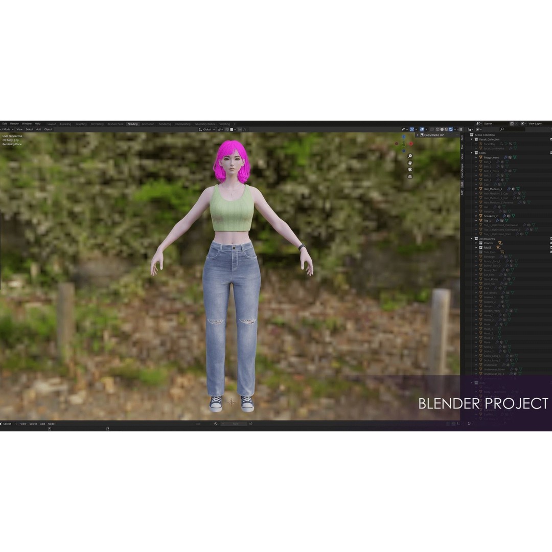 Casual Wear Girls Pack 1 3D Model – Realistic Stylized Characters, FBX - View 28