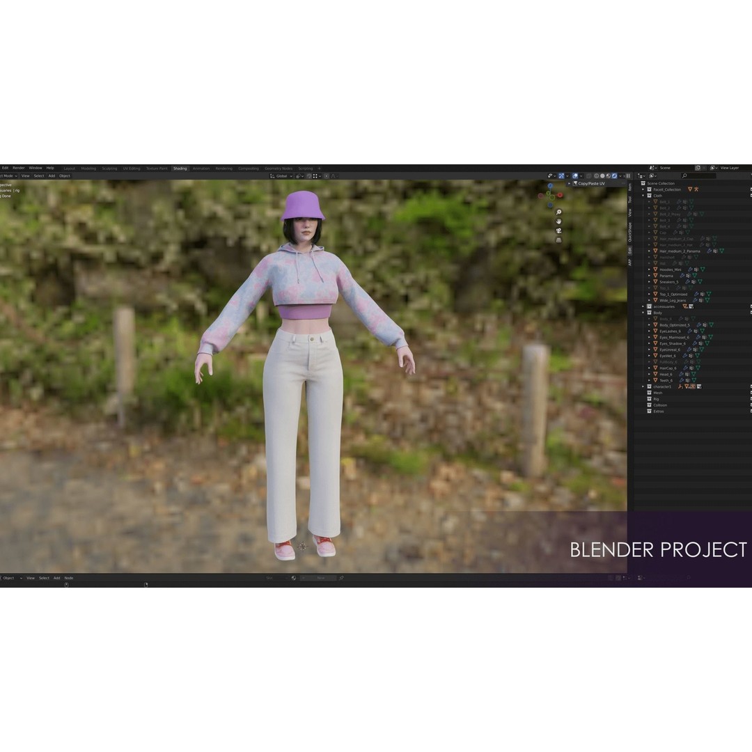 Casual Wear Girls Pack 1 3D Model – Realistic Stylized Characters, FBX - View 30