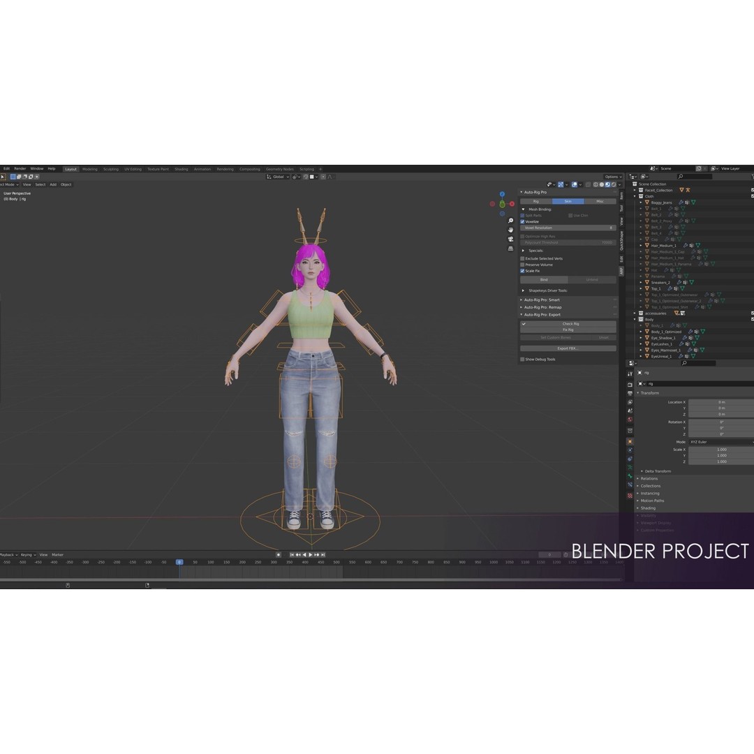 Casual Wear Girls Pack 1 3D Model – Realistic Stylized Characters, FBX - View 31