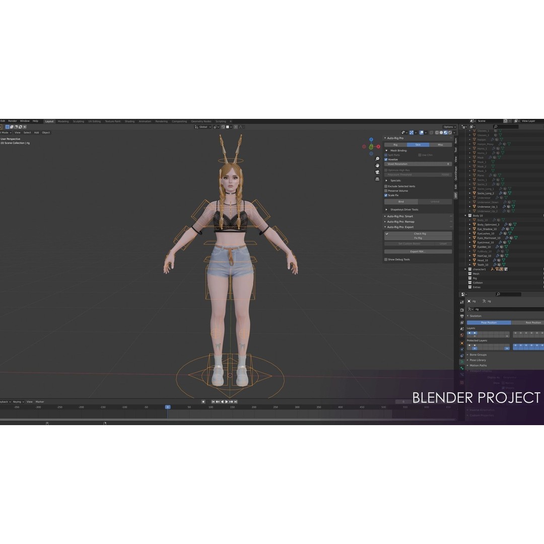 Casual Wear Girls Pack 1 3D Model – Realistic Stylized Characters, FBX - View 32