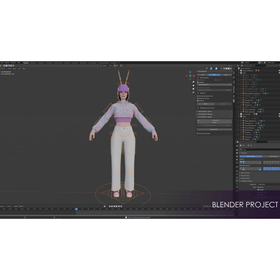 Casual Wear Girls Pack 1 3D Model – Realistic Stylized Characters, FBX - View 33