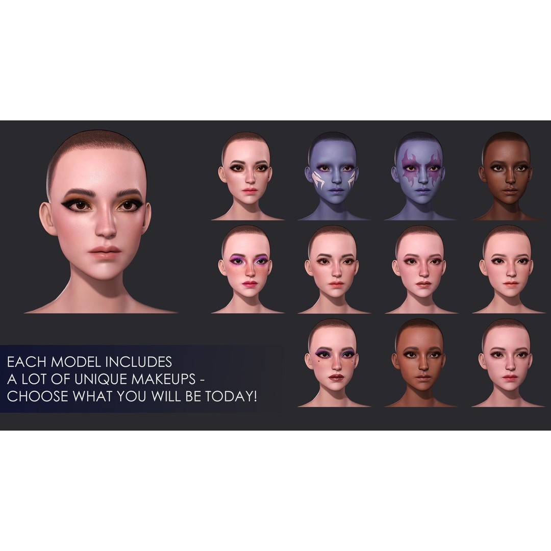 Casual Wear Girls Pack 1 3D Model – Realistic Stylized Characters, FBX - View 9
