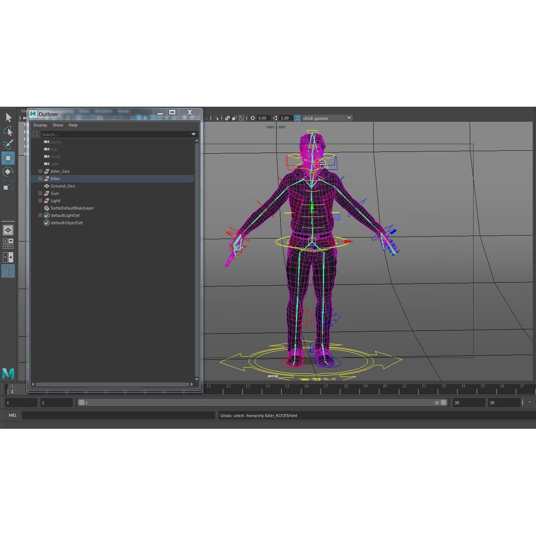 Killer Man 3D Model – Low Poly Rigged Character for Games, FBX