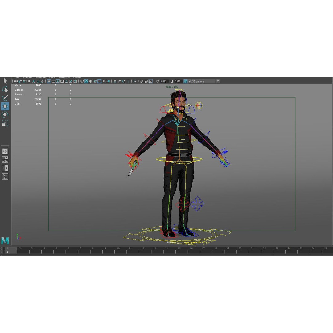 Killer Man 3D Model – Low Poly Rigged Character for Games, FBX - View 13
