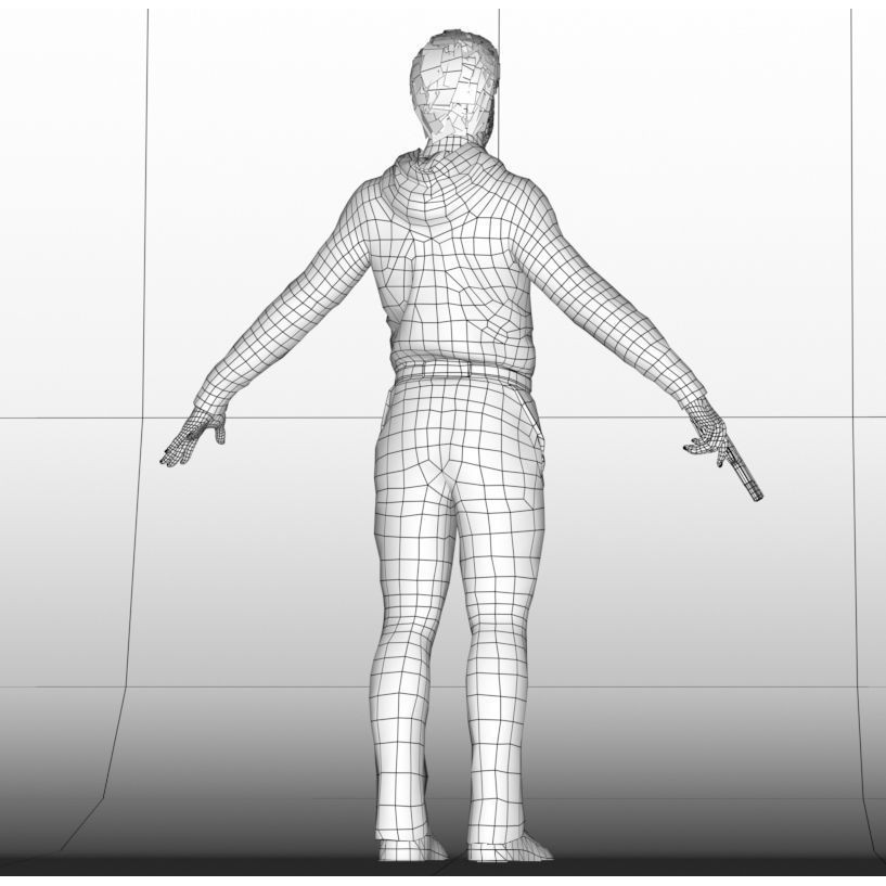 Killer Man 3D Model – Low Poly Rigged Character for Games, FBX - View 9