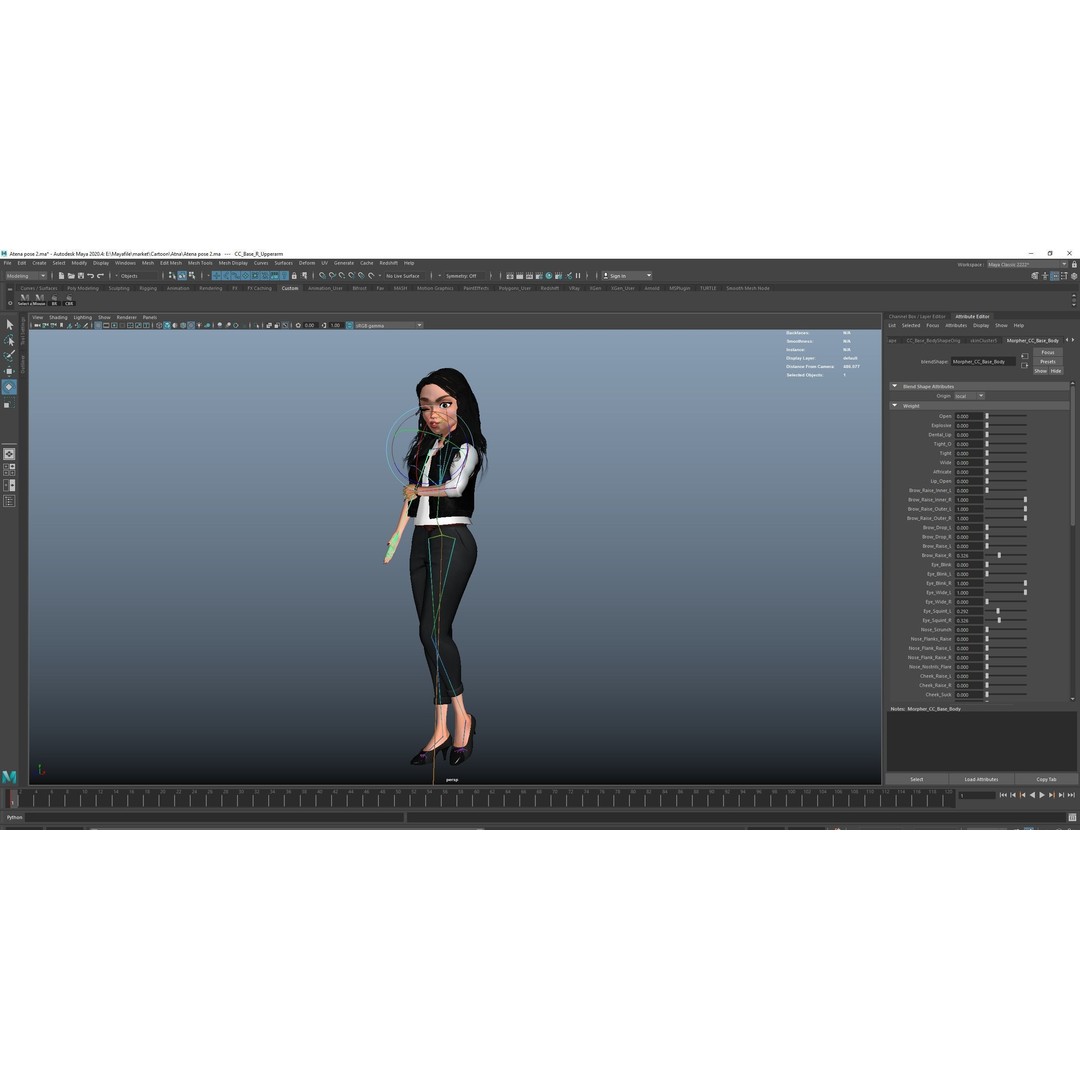 Cartoon Girl 3D Model – Rigged Low-Poly Character for Animation - View 22
