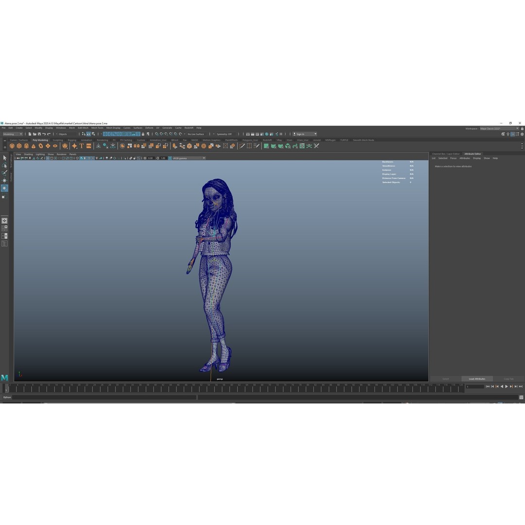 Cartoon Girl 3D Model – Rigged Low-Poly Character for Animation - View 23