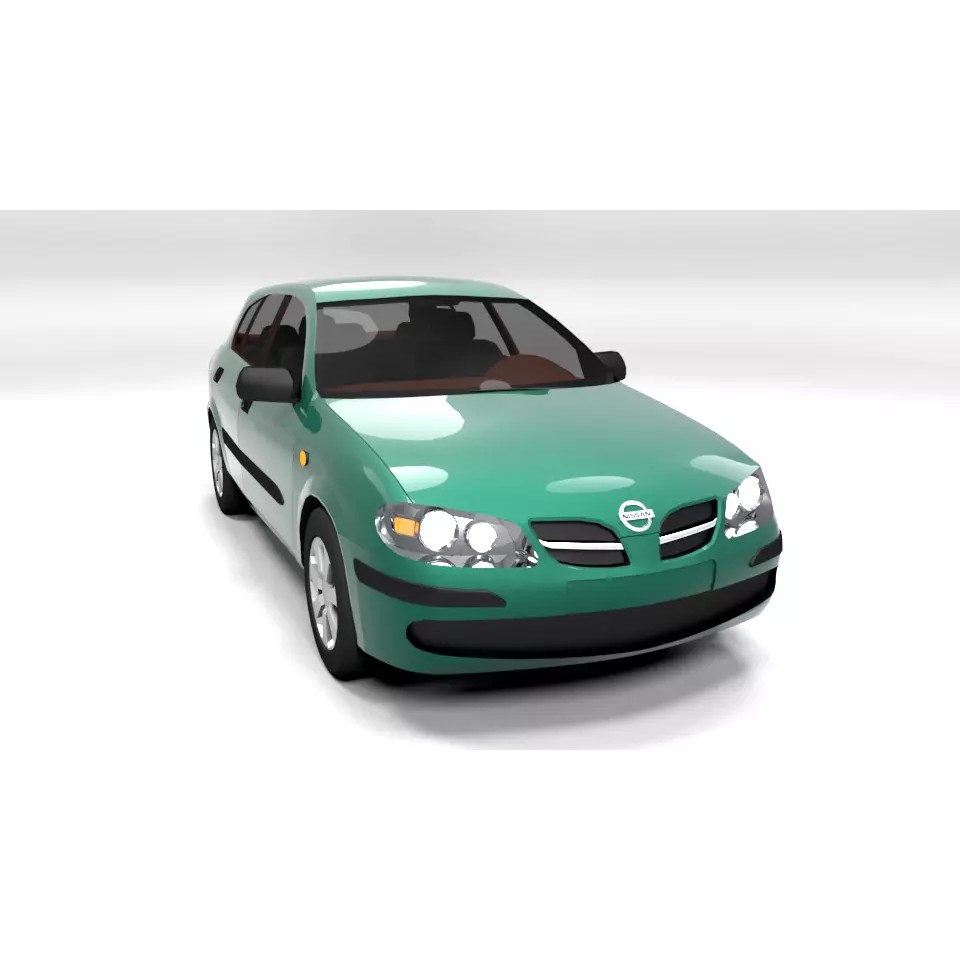 Nissan Almera 3D Model – Low Poly Game Asset, FBX, PBR - View 2
