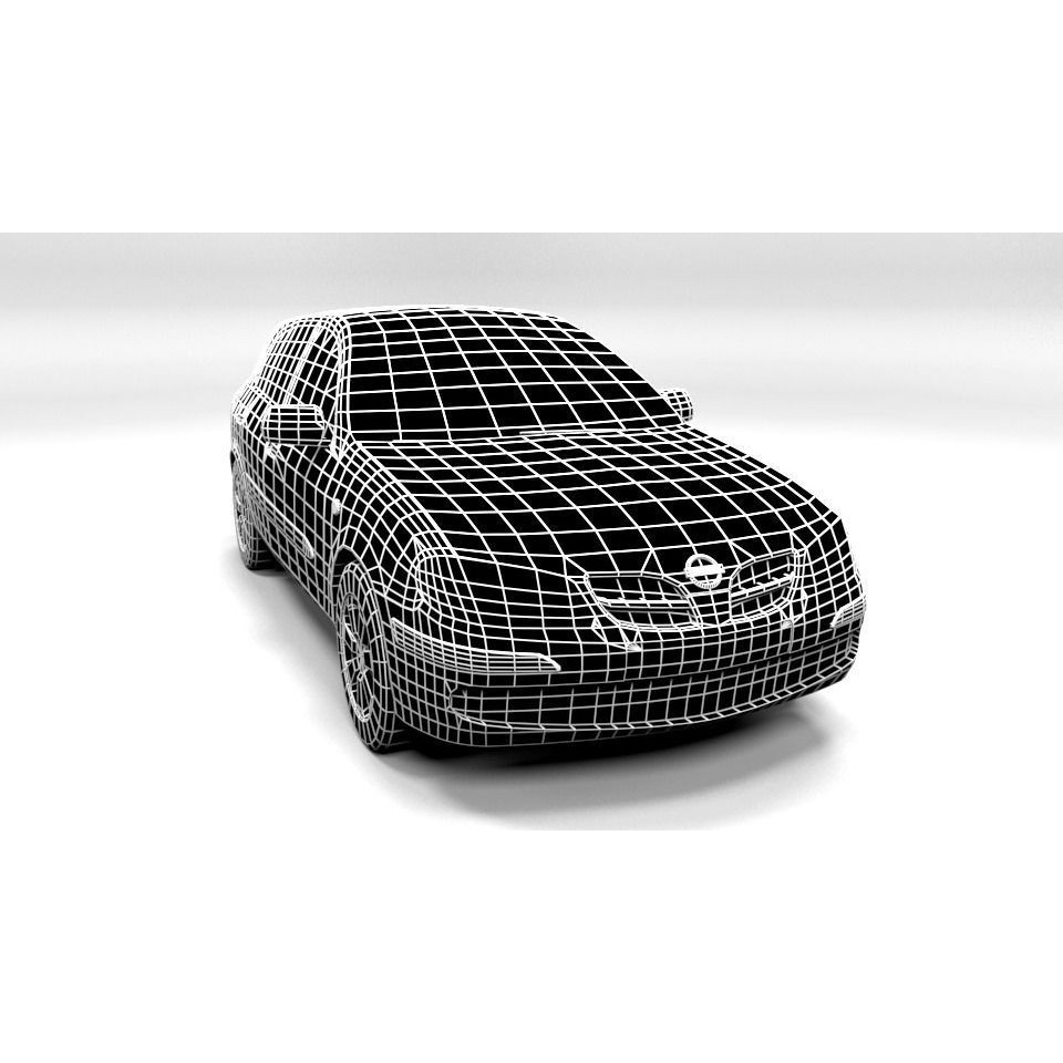 Nissan Almera 3D Model – Low Poly Game Asset, FBX, PBR - View 3