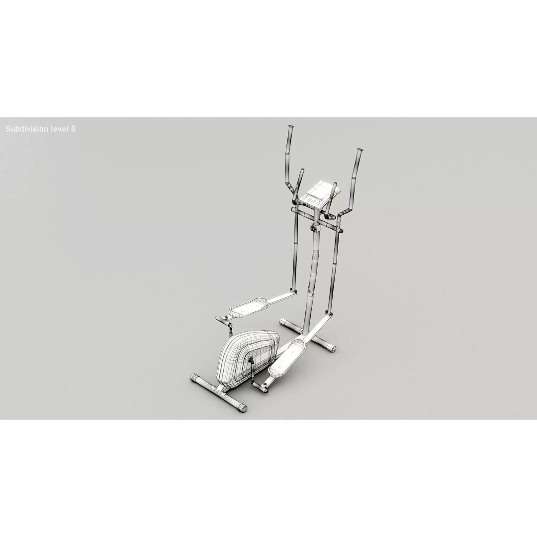 Gym Elliptical Trainer 3D Model – Low Poly Game Asset, FBX - View 10