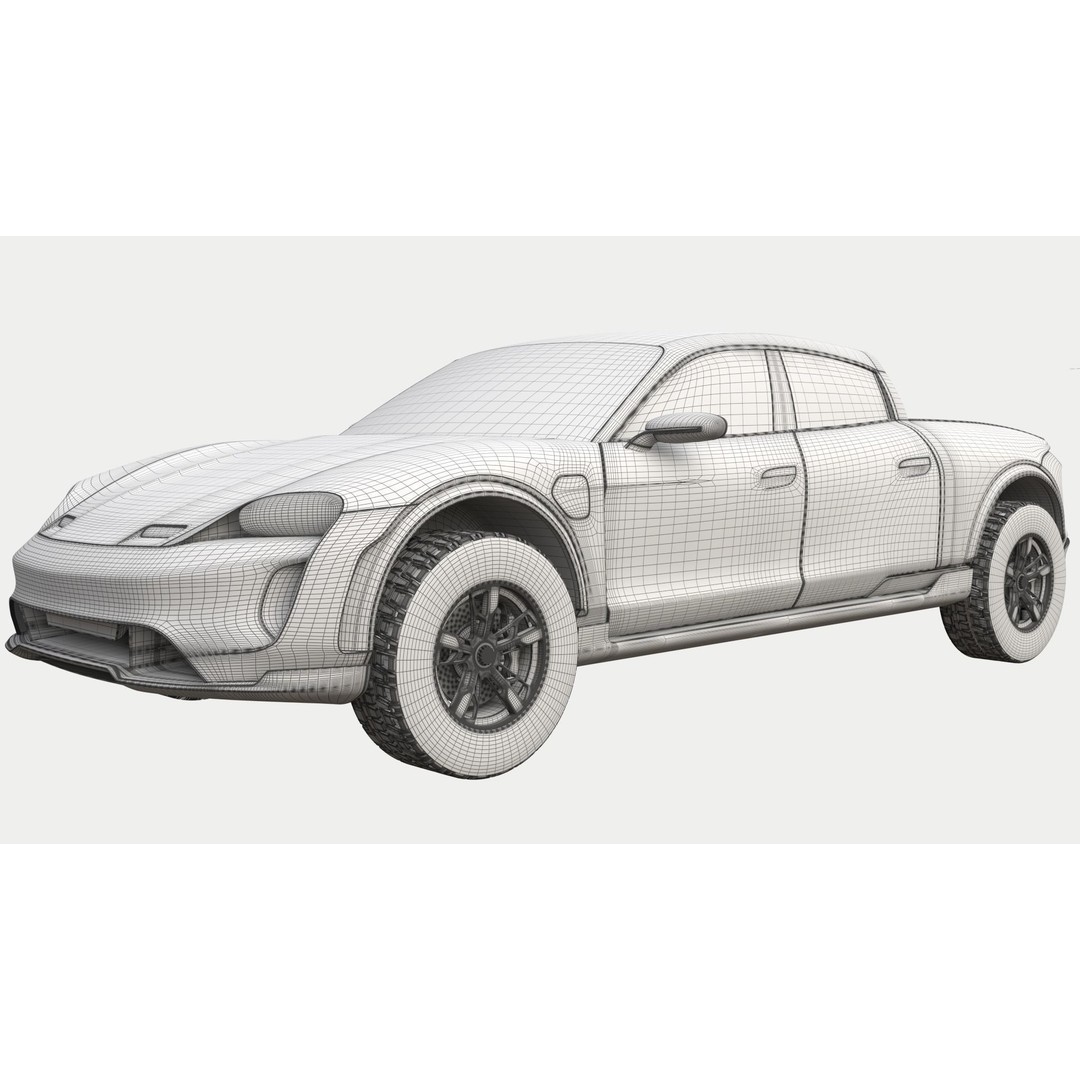 Porsche Taycan Pick-Up Truck Concept 3D Model – Futuristic Design, FBX - View 10