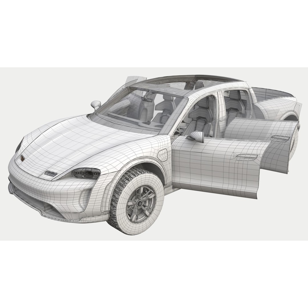 Porsche Taycan Pick-Up Truck Concept 3D Model – Futuristic Design, FBX - View 11