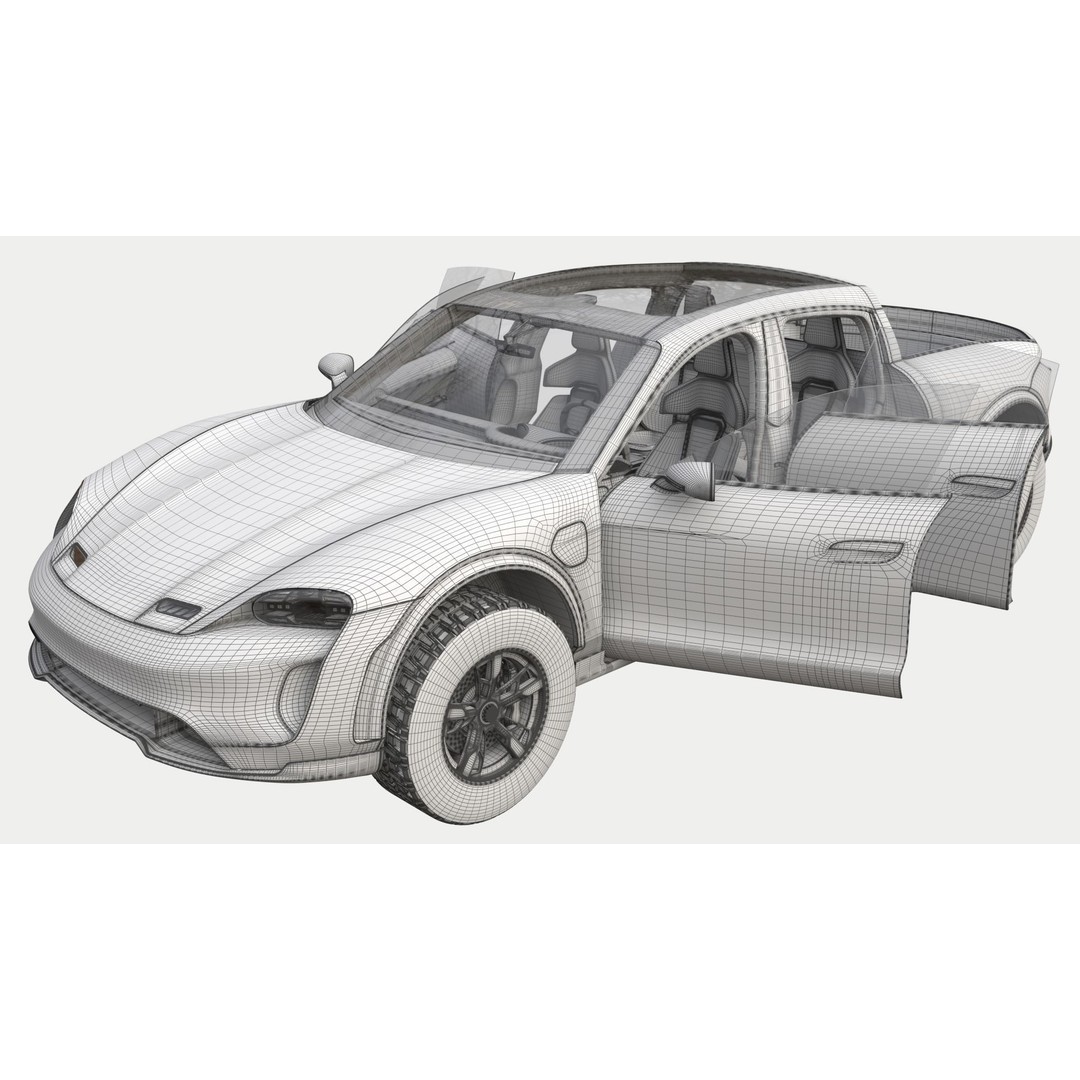 Porsche Taycan Pick-Up Truck Concept 3D Model – Futuristic Design, FBX - View 12