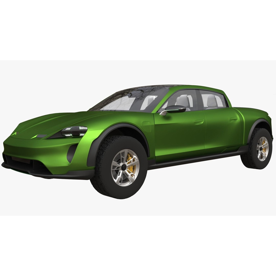 Porsche Taycan Pick-Up Truck Concept 3D Model – Futuristic Design, FBX - View 3