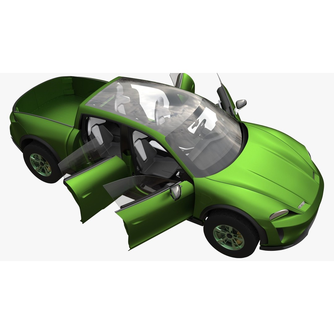 Porsche Taycan Pick-Up Truck Concept 3D Model – Futuristic Design, FBX - View 5