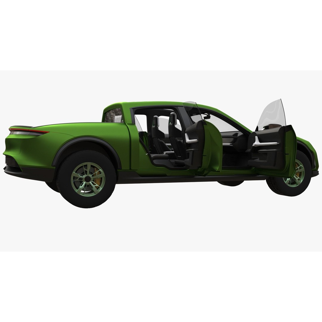 Porsche Taycan Pick-Up Truck Concept 3D Model – Futuristic Design, FBX - View 6