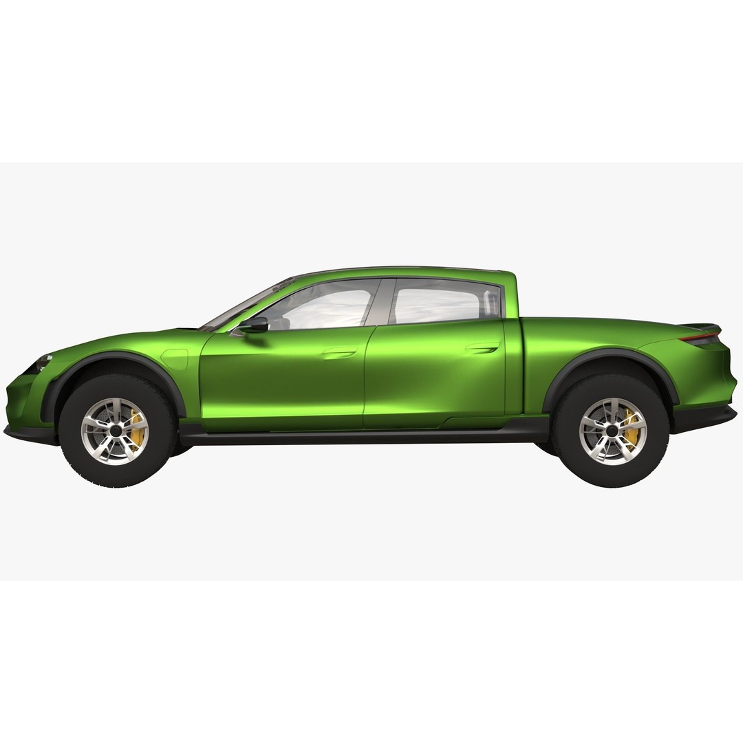 Porsche Taycan Pick-Up Truck Concept 3D Model – Futuristic Design, FBX - View 7
