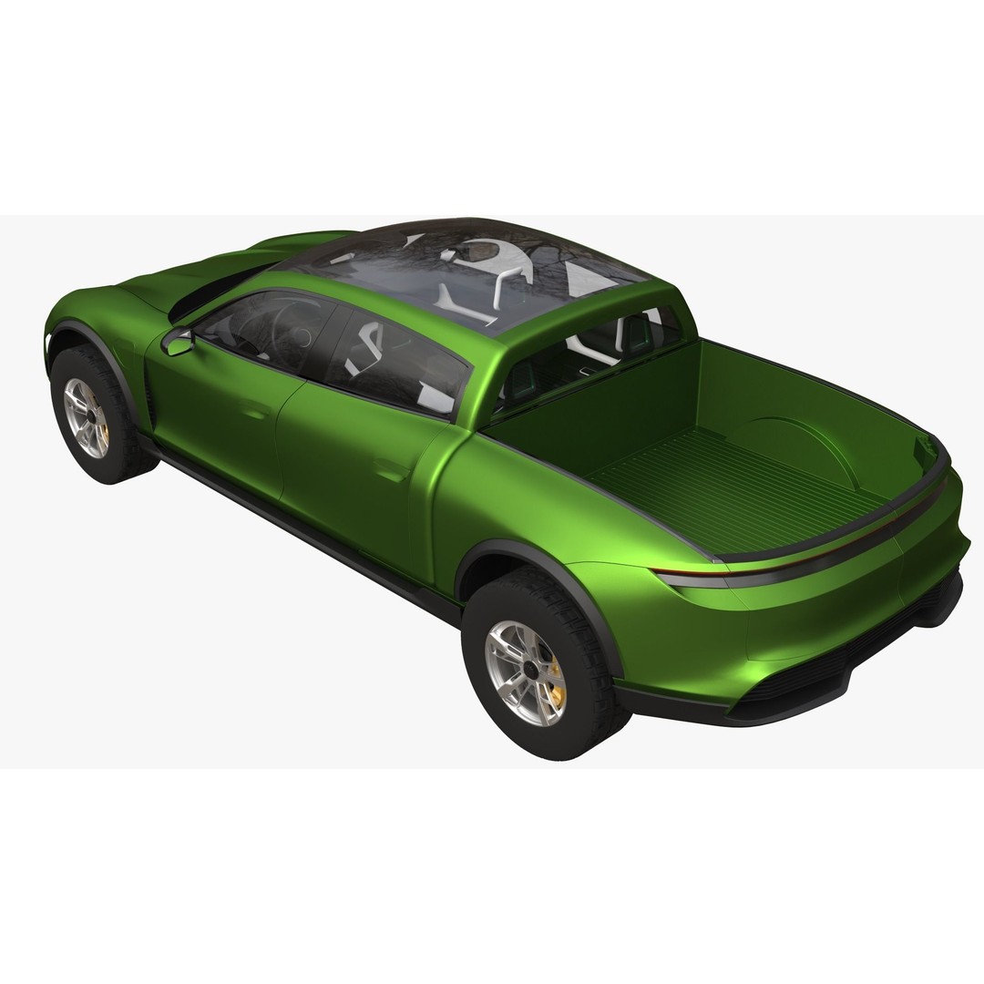 Porsche Taycan Pick-Up Truck Concept 3D Model – Futuristic Design, FBX - View 8