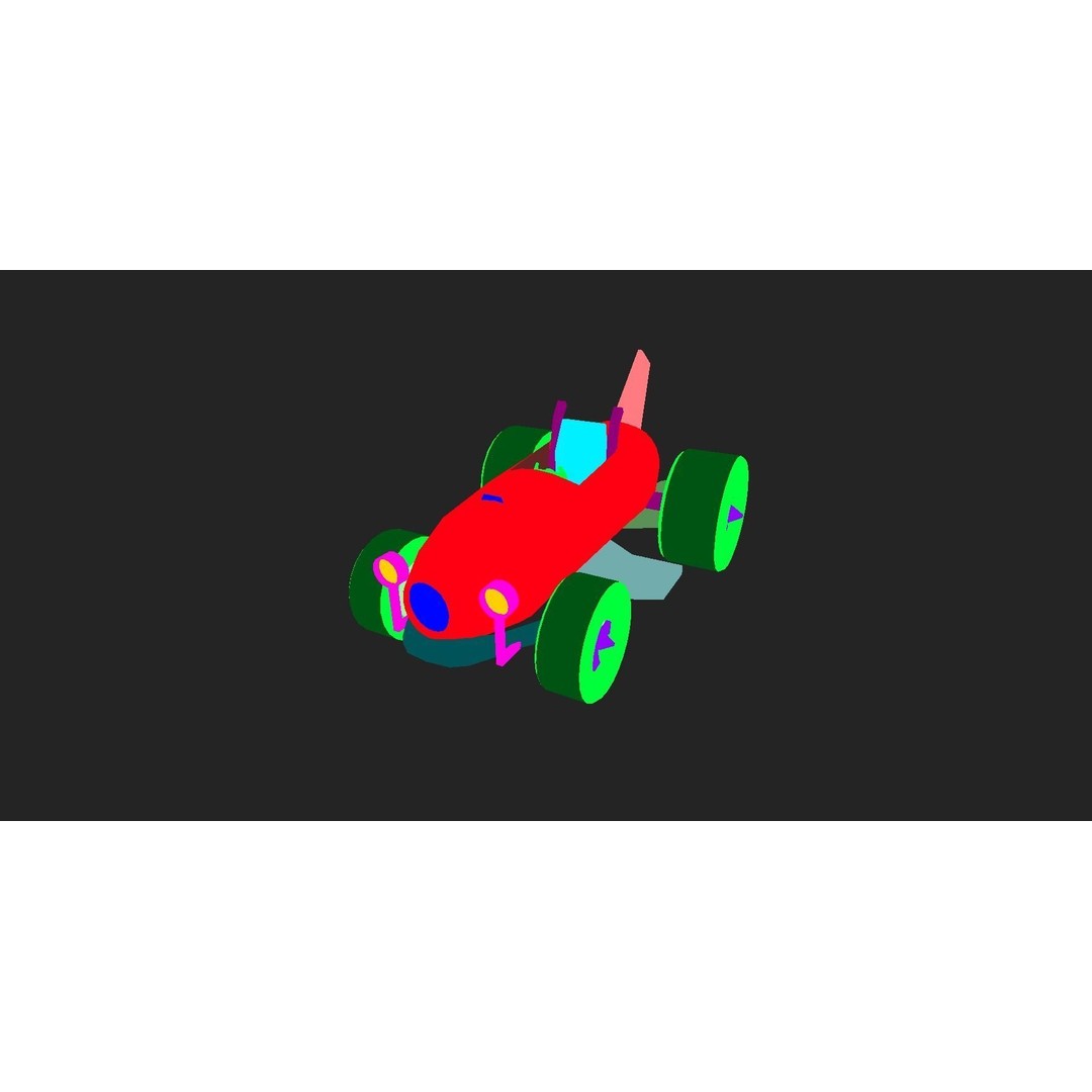 Kart Vehicle 3D Model – Low Poly Racing Car, FBX & OBJ Formats - View 10