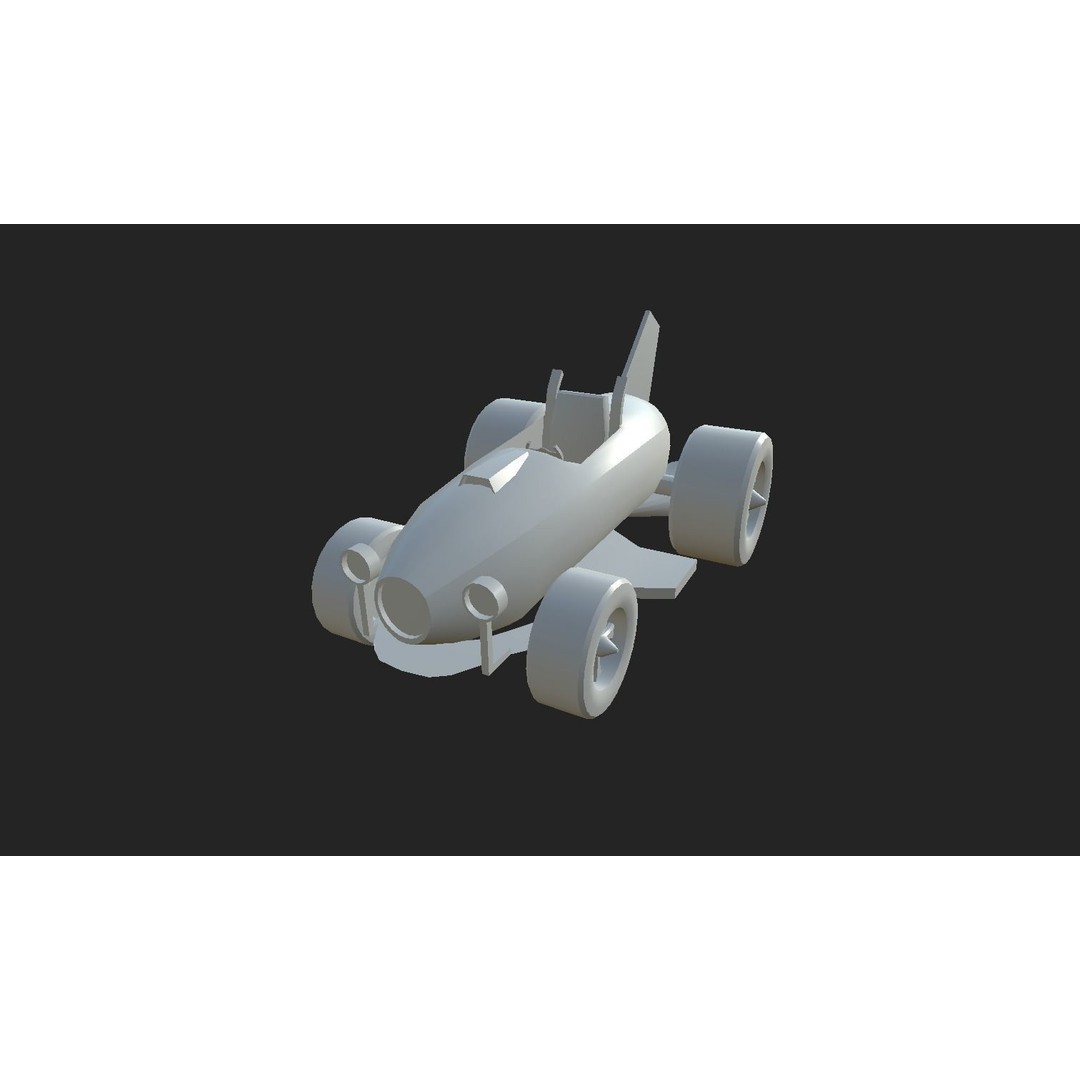 Kart Vehicle 3D Model – Low Poly Racing Car, FBX & OBJ Formats - View 11