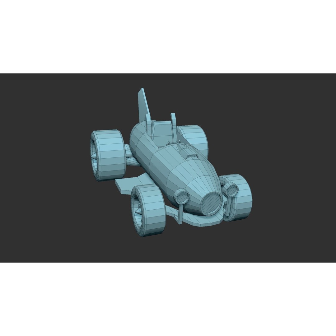 Kart Vehicle 3D Model – Low Poly Racing Car, FBX & OBJ Formats - View 14