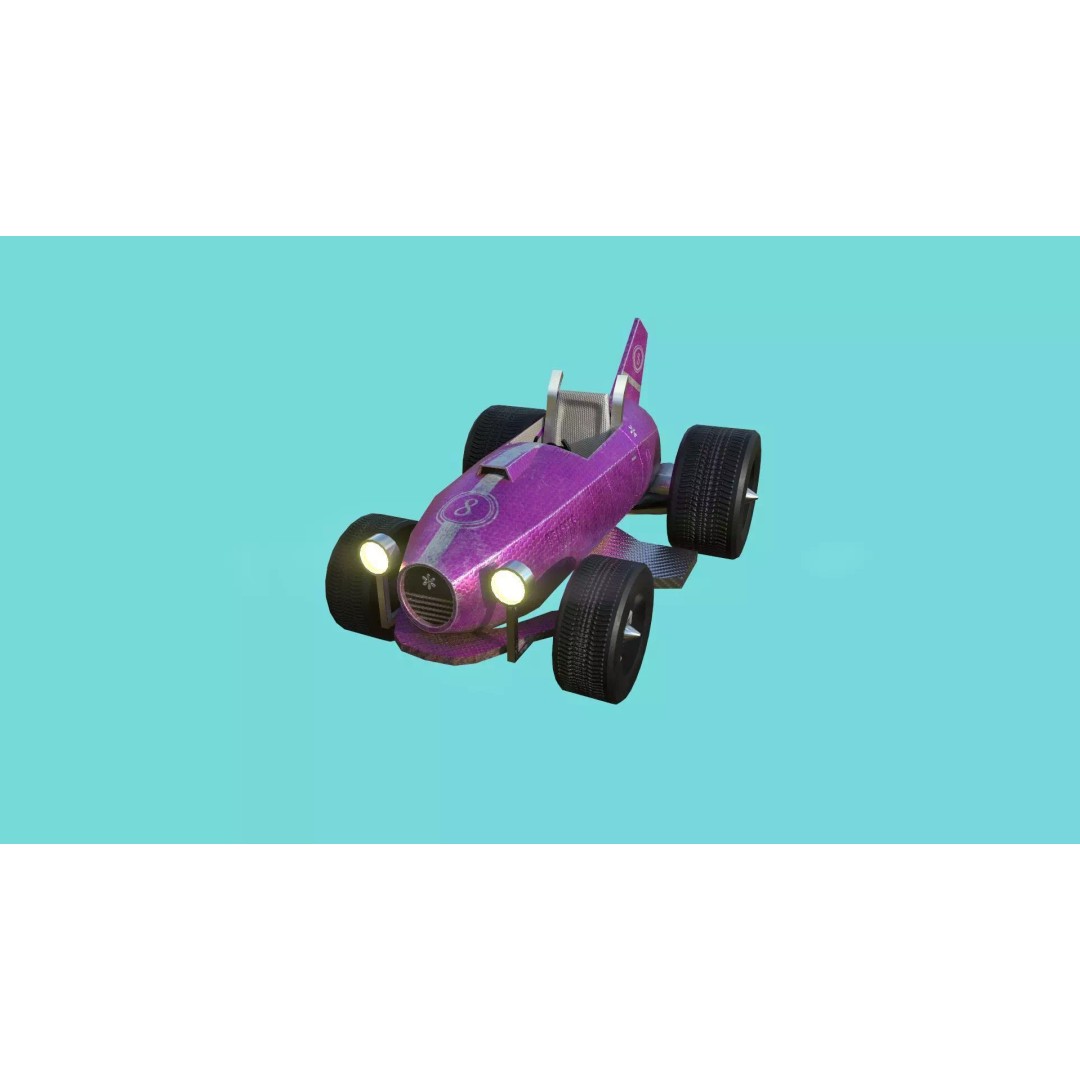 Kart Vehicle 3D Model – Low Poly Racing Car, FBX & OBJ Formats - View 2