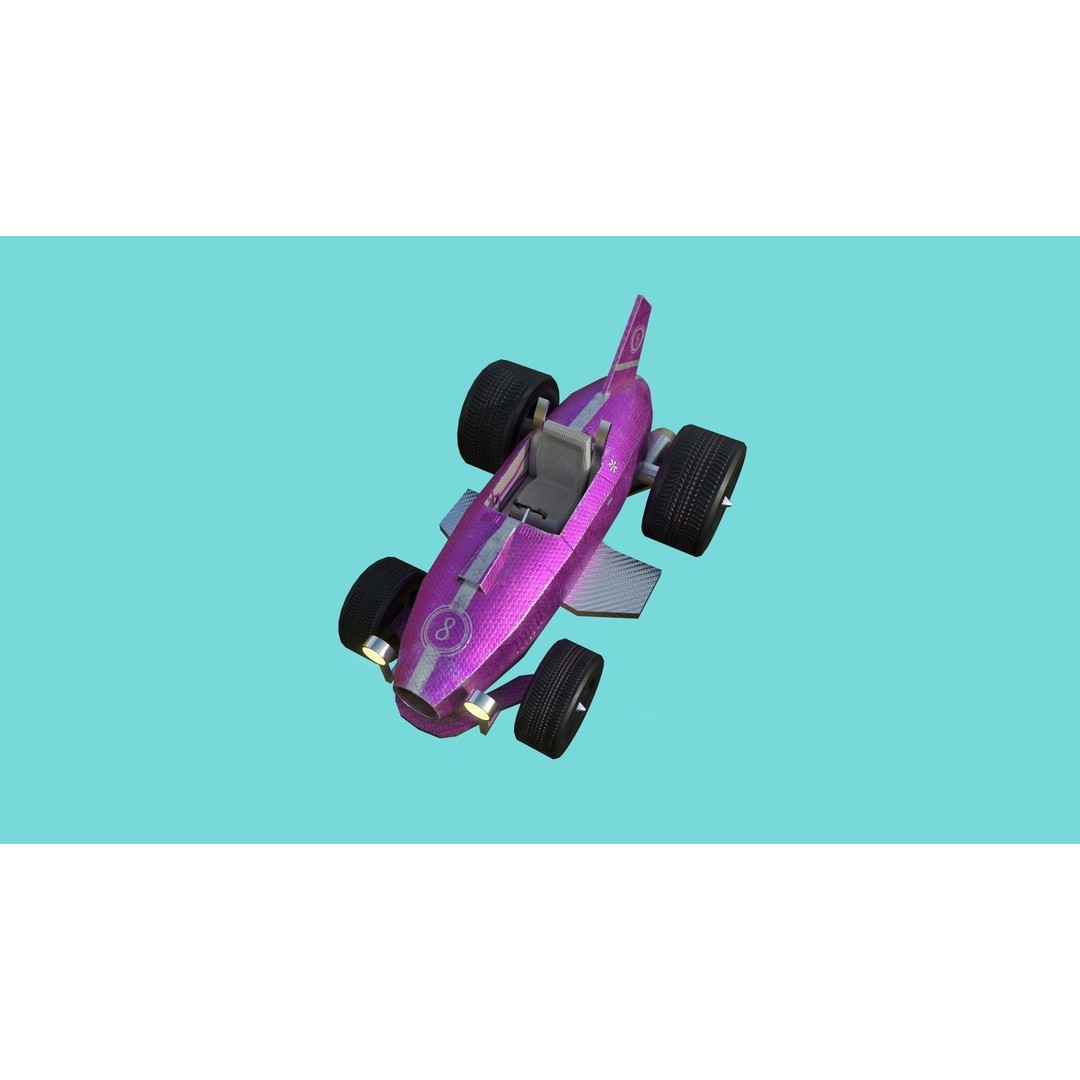 Kart Vehicle 3D Model – Low Poly Racing Car, FBX & OBJ Formats - View 3