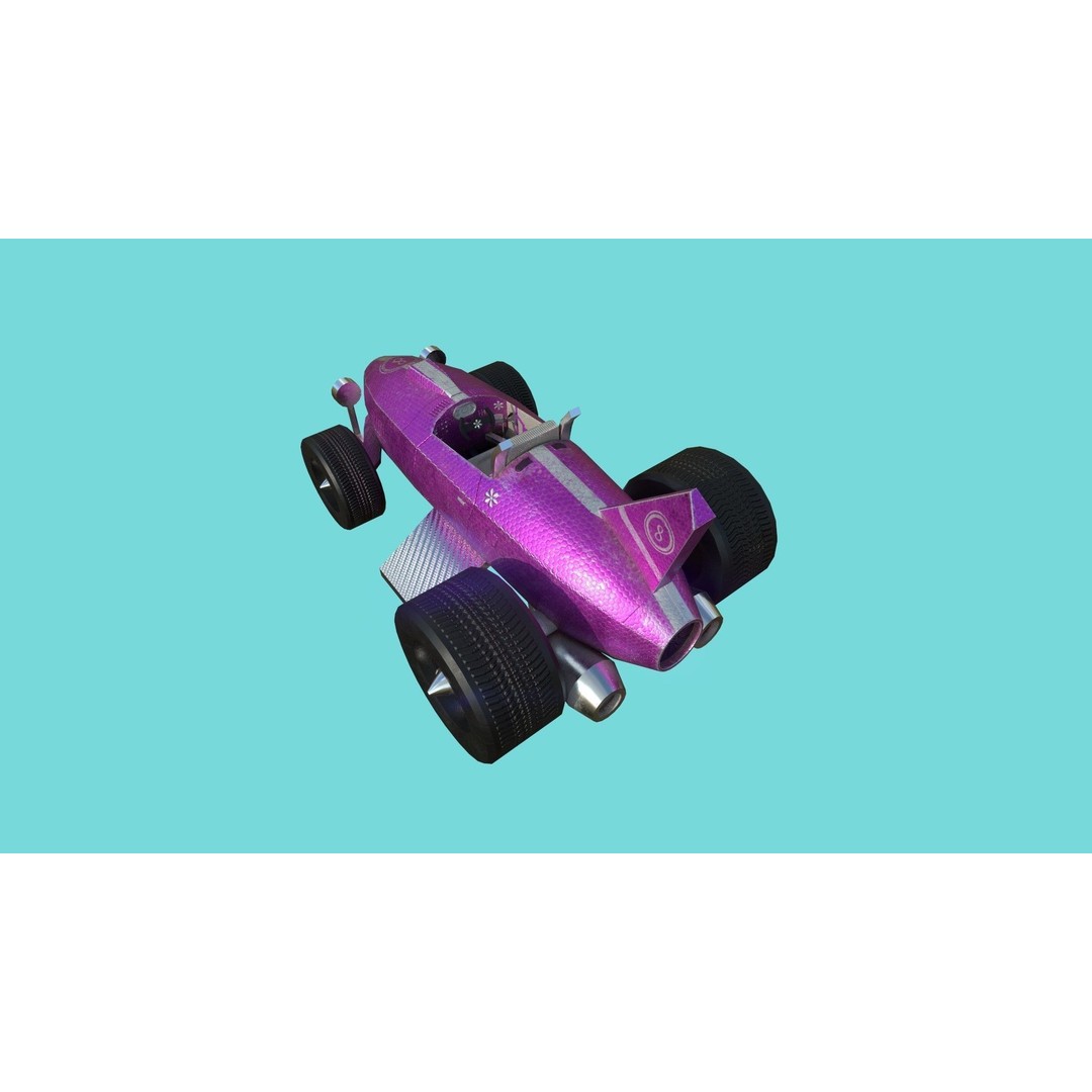 Kart Vehicle 3D Model – Low Poly Racing Car, FBX & OBJ Formats - View 4
