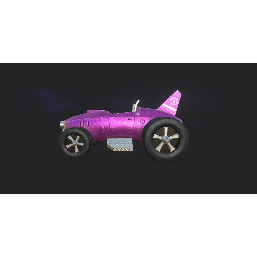 Kart Vehicle 3D Model – Low Poly Racing Car, FBX & OBJ Formats - View 6