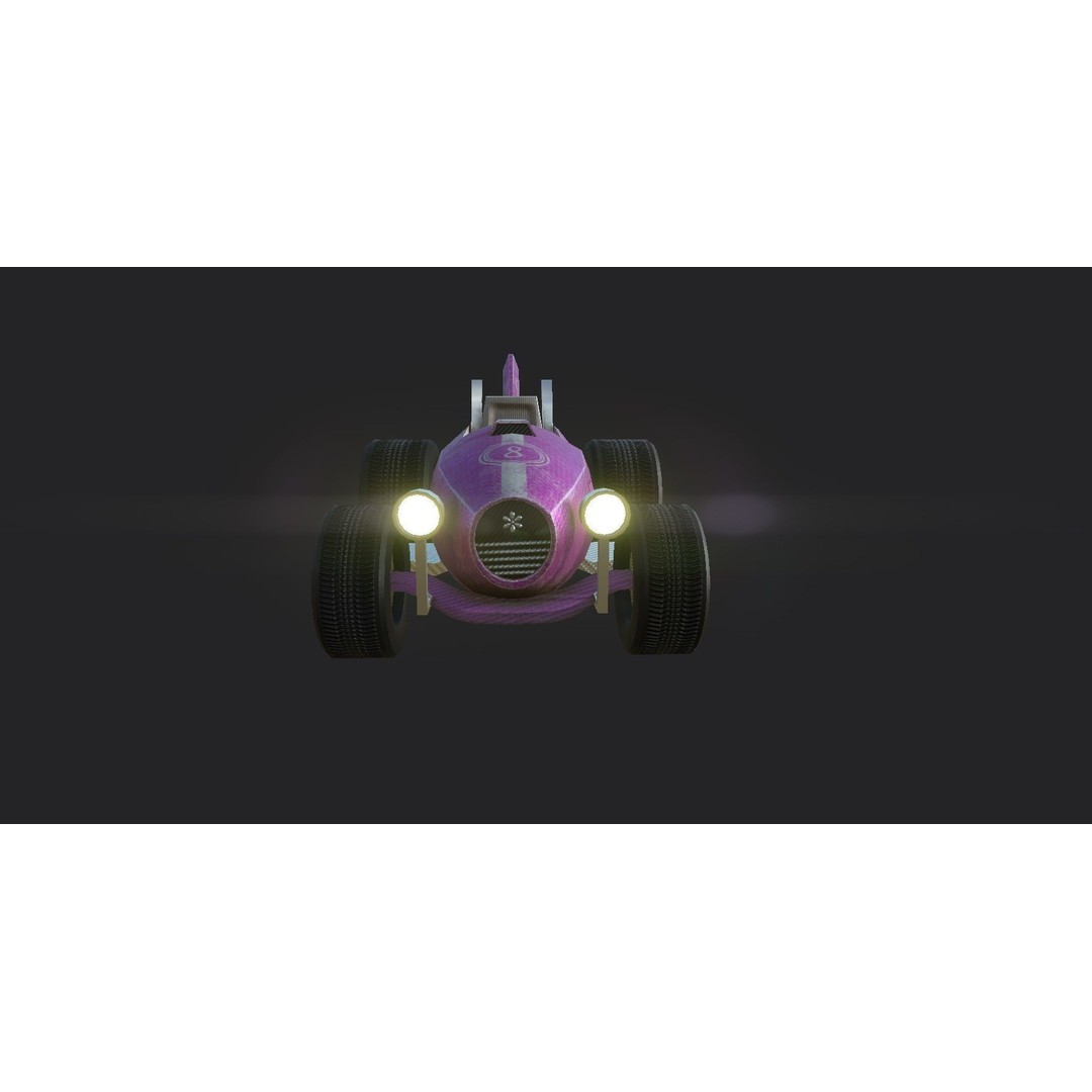 Kart Vehicle 3D Model – Low Poly Racing Car, FBX & OBJ Formats - View 8