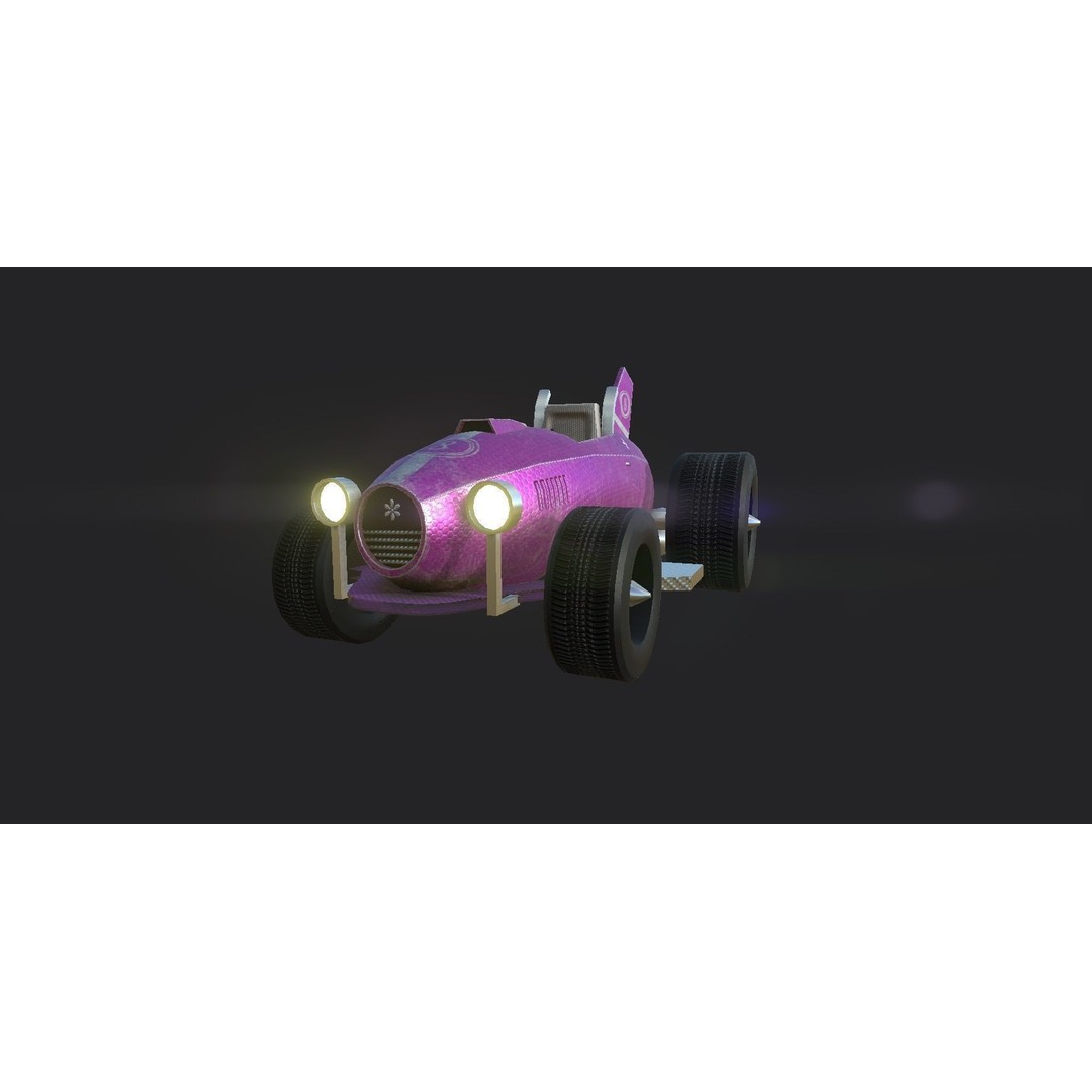 Kart Vehicle 3D Model – Low Poly Racing Car, FBX & OBJ Formats - View 9