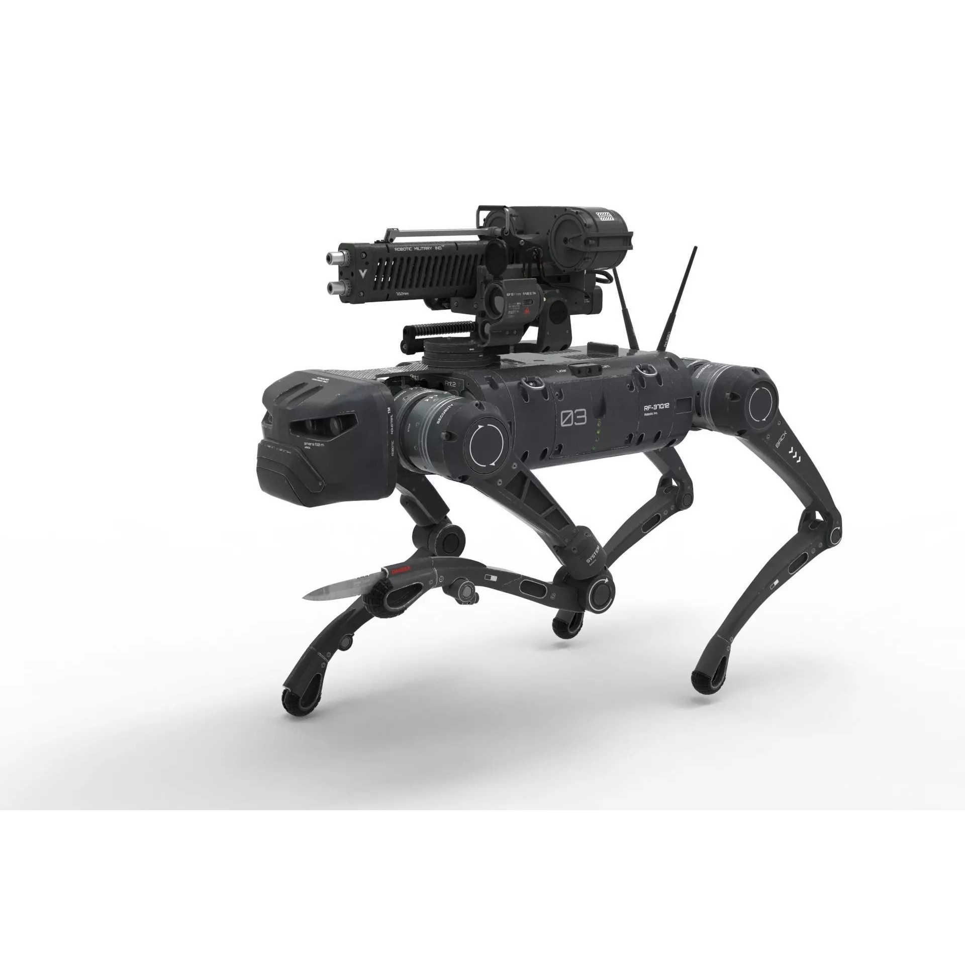 Military Robot Dog - Game-Ready 3D Model - View 16