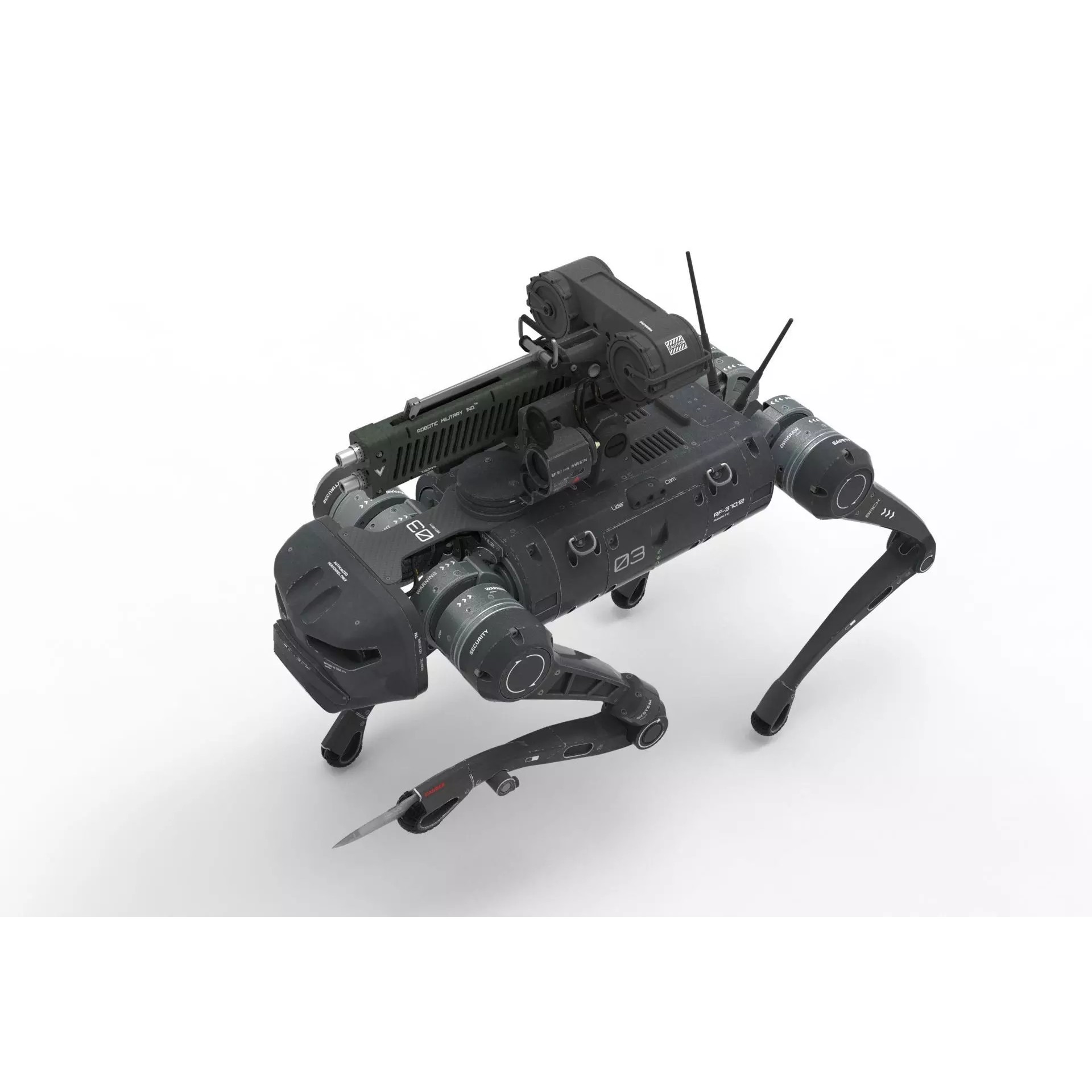 Military Robot Dog - Game-Ready 3D Model - View 3