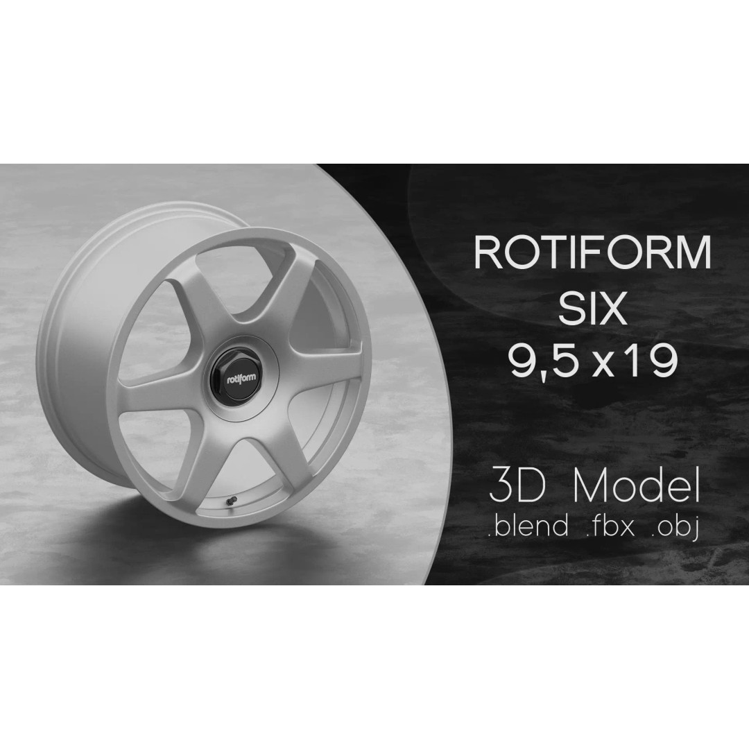 Rotiform SIX Wheel 3D Model – High Poly PBR Asset, Blender, FBX, OBJ - View 2