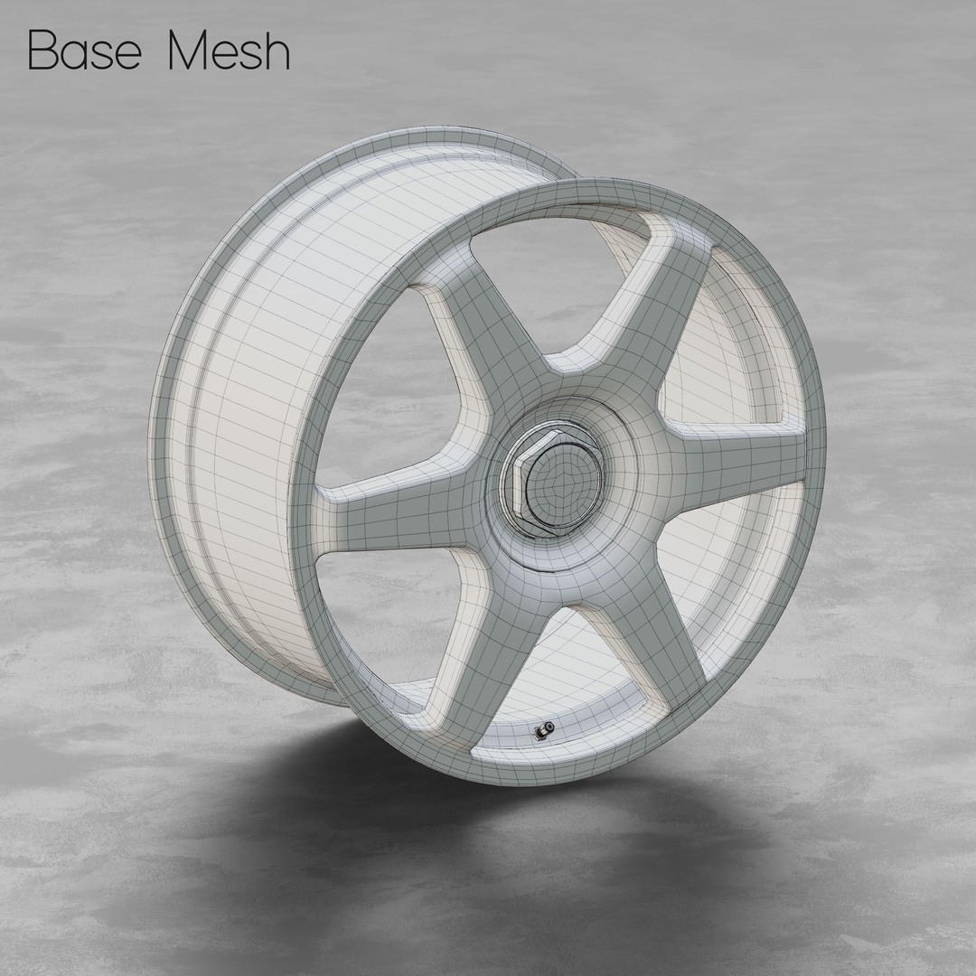 Rotiform SIX Wheel 3D Model – High Poly PBR Asset, Blender, FBX, OBJ - View 3