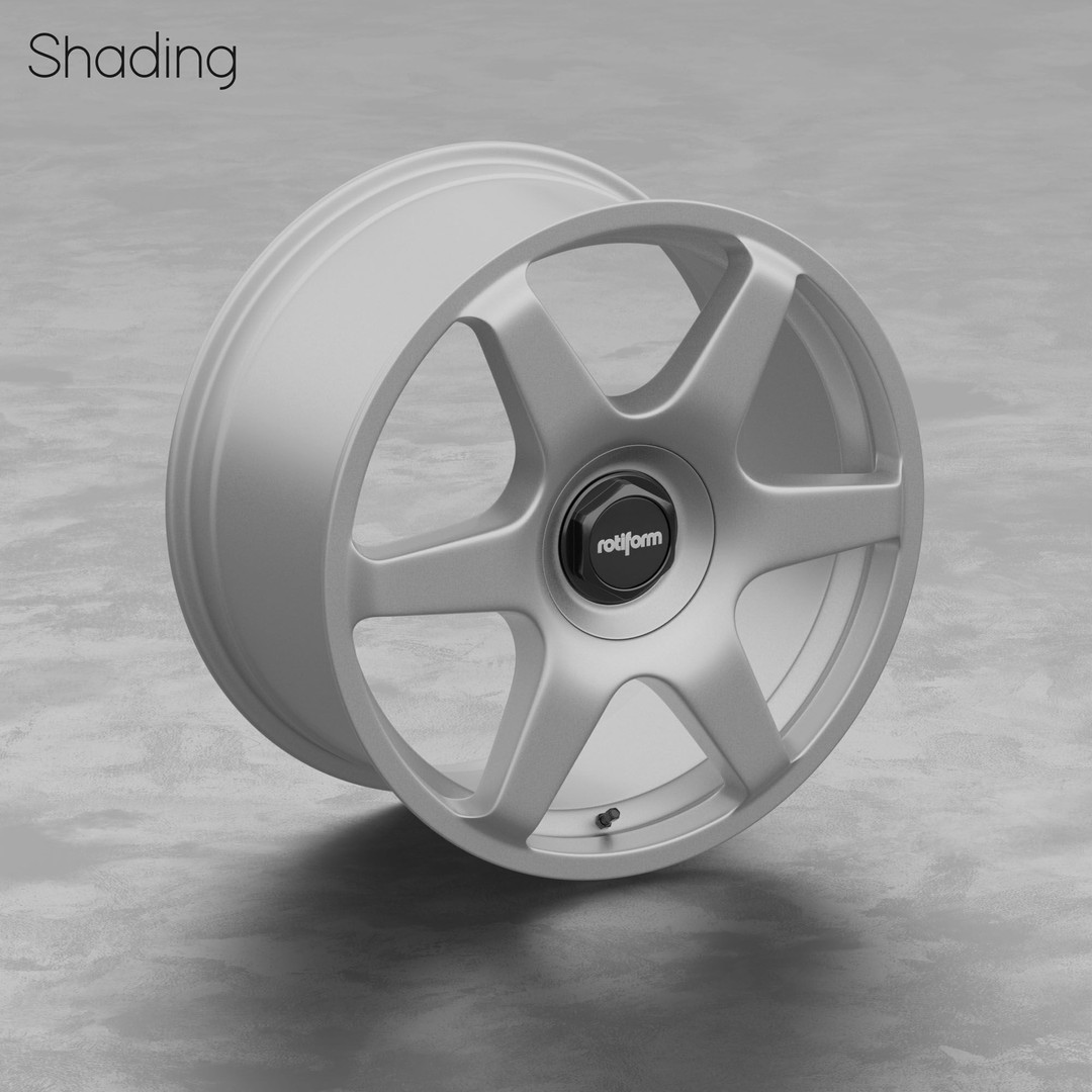 Rotiform SIX Wheel 3D Model – High Poly PBR Asset, Blender, FBX, OBJ - View 6