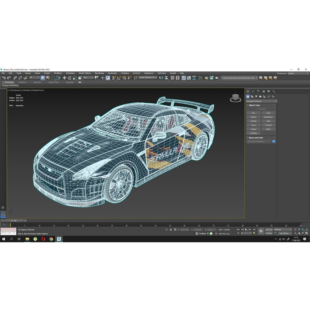 Nissan GT-R Racing Car 3D Model – Low Poly PBR Game Asset, FBX - View 11